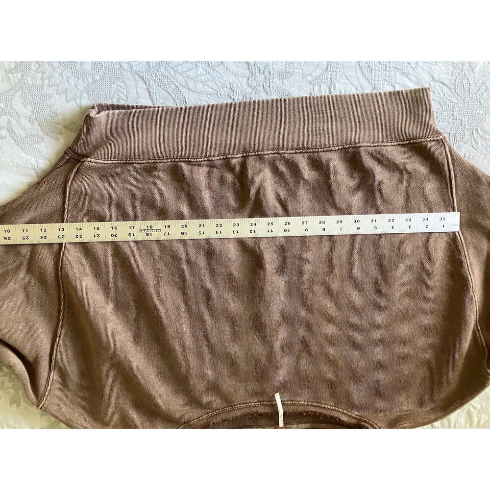 Free People Oversized Sweatshirt In Brown Women's Sz Large - Picture 5 of 7